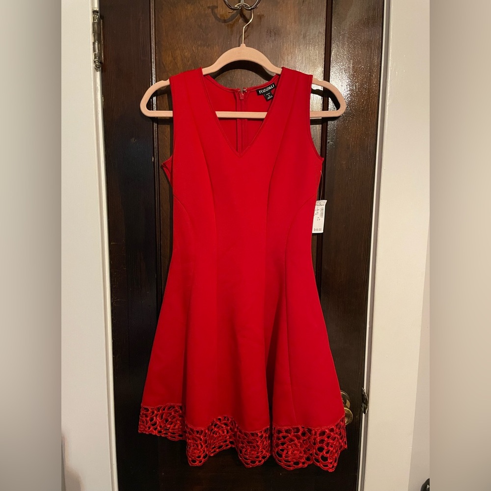 A-line dress with floral hem